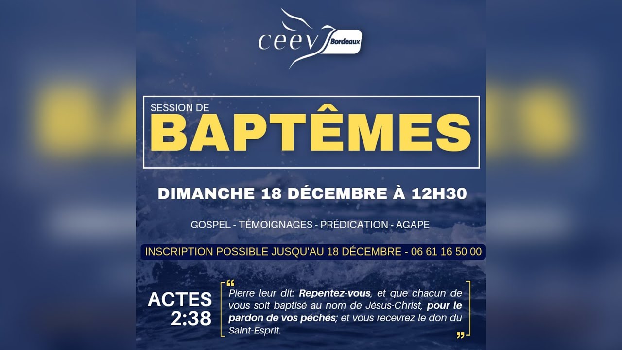 Culte de baptêmes | monegliseceev.net – [CEEV.TV | Eglise évangélique à ...