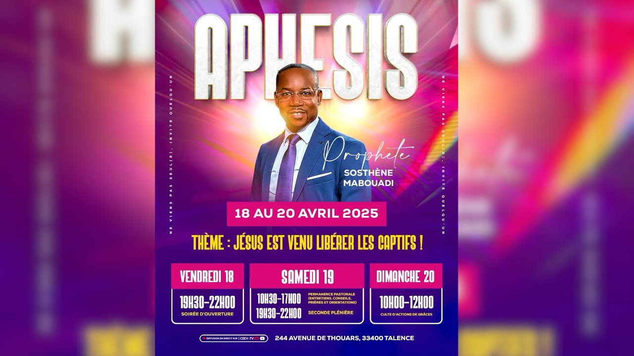 Conférence APHESIS 2025 – Jour 1 – [CEEV.TV | Eglise évangélique à ...
